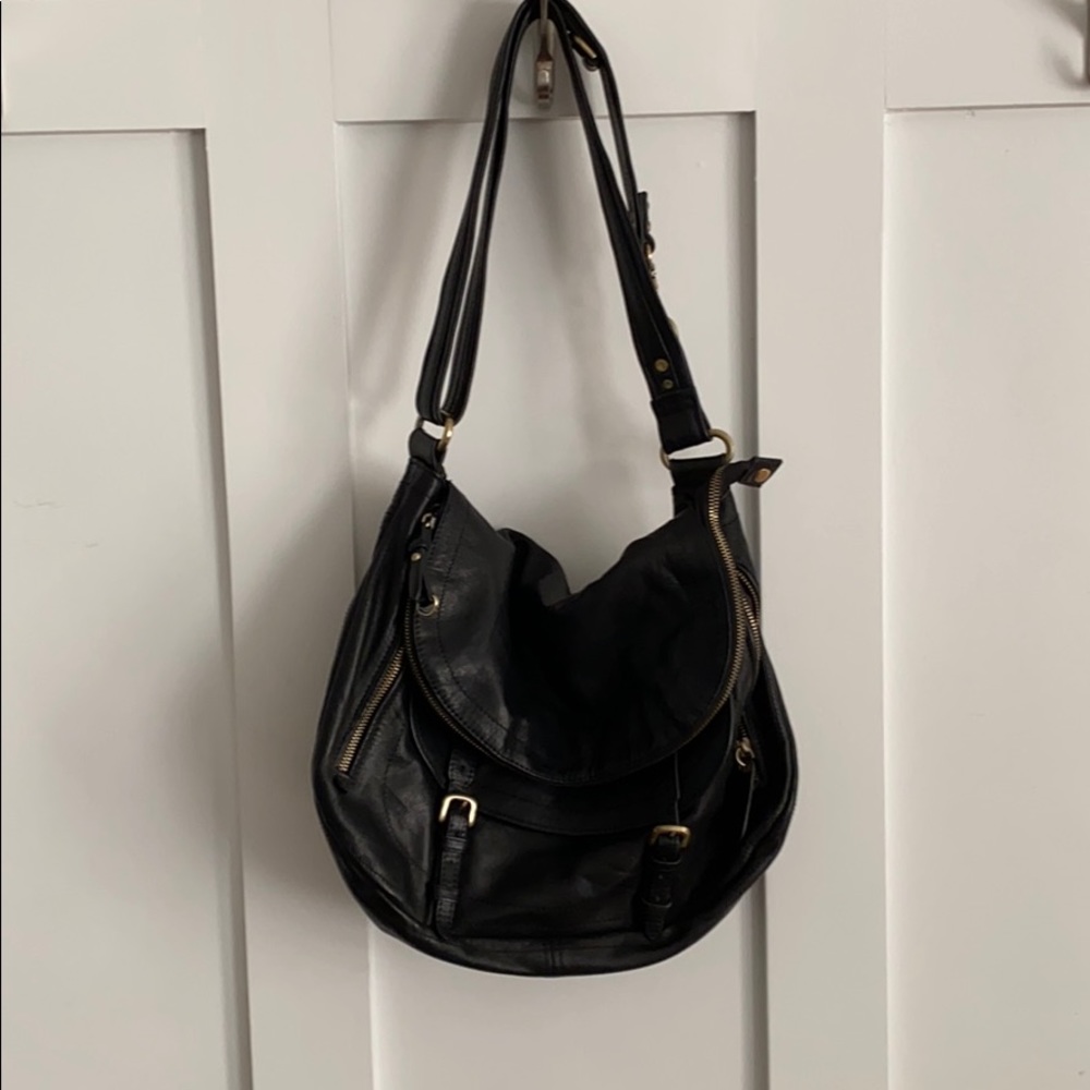 Black leather purse